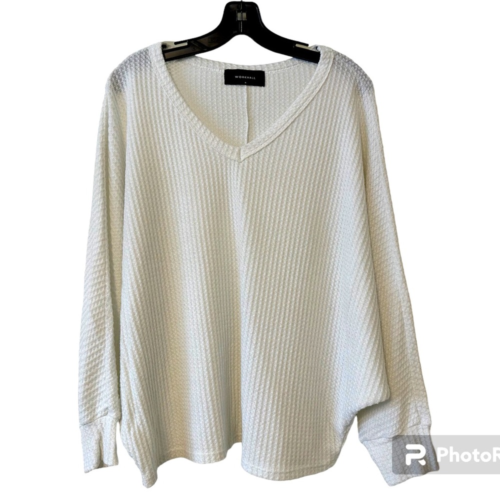 Women’s Workhall Oversized Waffle Knit Dolman Sleeve Sweater Size M